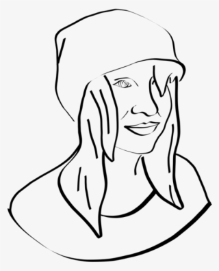 Hat Girl Drawing Line Art Boy - Line Art