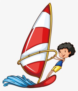 Sport Drawing Skiing Underwater Sailing Ship - Simple Water Sports