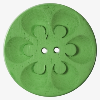 Button With Six Circles Within Circles, Green - Circle