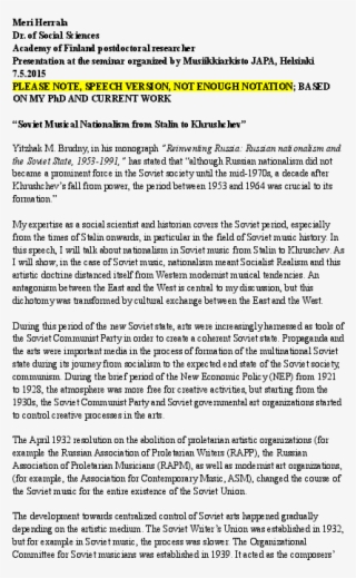 Soviet Musical Nationalism From Stalin To Khrushchev - "seeking An American Art Of The Dance"