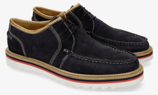 Derby Shoes Jack 12 Suede Pattini Navy Binding - Slip-on Shoe