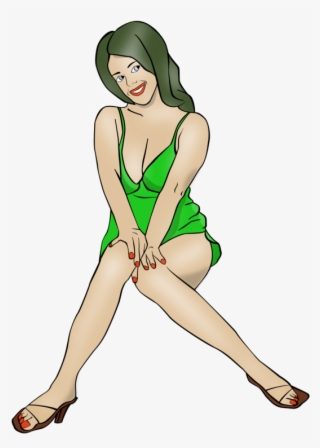 Pin Up Girl Woman Cartoon Drawing Free Commercial Clipart - Cartoon Sexy Woman Png