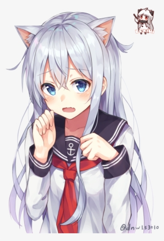 Anime Girls, Anime Girl Cute, Kawaii Anime Girl, Manga - Kantai Collection Hibiki Neko