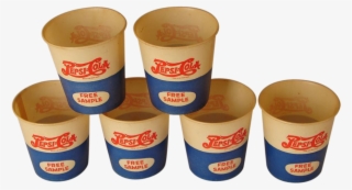 Six "free Sample" Wax Paper Pepsi Cola Drinking Cups, - Cup