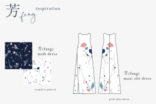 I Created The 芳 Print For Our 芳 Midi Dress In White - Diagram