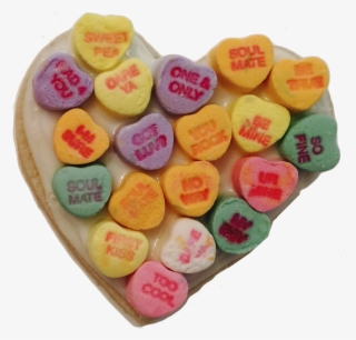 Conversation Heart Topped Cookies - Dessert