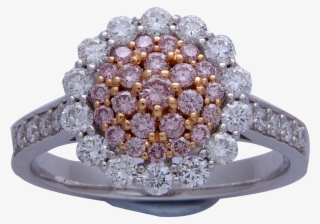 Pink White Diamond Ring