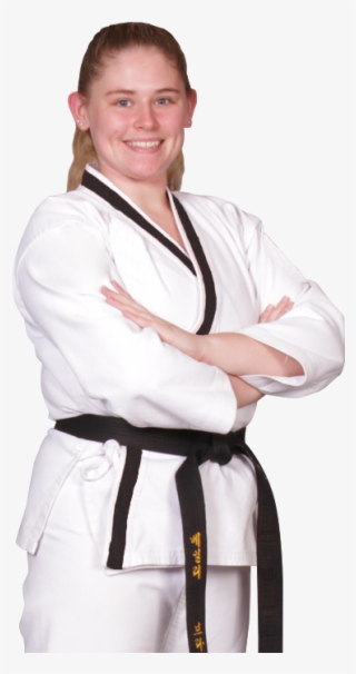 Lady In Karate Uniform With Arms Crossed - Black Belt