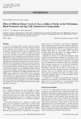 Effect Of Different Dietary Levels Of Yucca Schidigera - One From Moonstrips Empire News, 99 Of 100 Images And