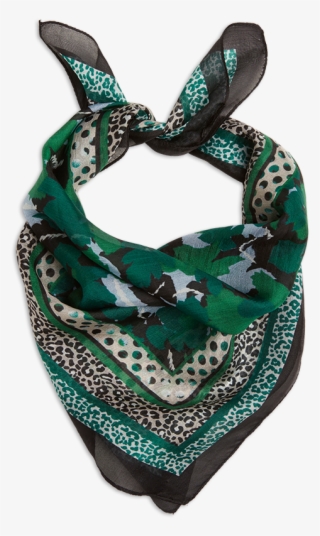 Patterned Silk Scarf Green - Scarf
