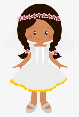 Girls In Their First Communion Clip Art - Imagens De Daminha Em Desenho