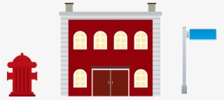 House Building Cartoon Clip Art - Fire Station Cartoon Clipart