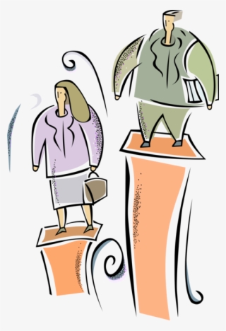 Vector Illustration Of Male Dominant Office Worker - Illustration