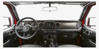 Centered Wide Dash Shot - Black Heritage Tan Interior Wrangler Sport