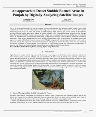 An Approach To Detect Stubble Burned Areas In Punjab - Tree