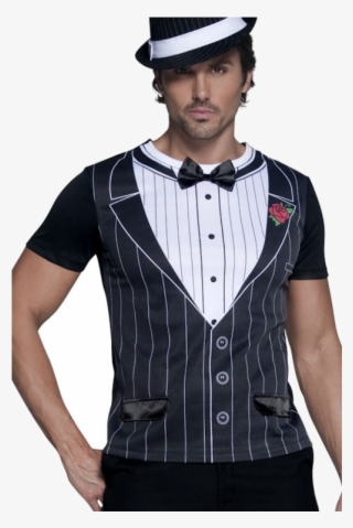 Fever Gangster Instant T-shirt - 1920s Fancy Dress Male