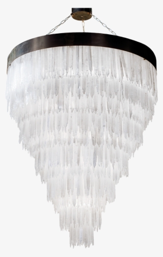 Hanging Lamp, Selenite Chandelier Large, In Darkened - Ceiling Fixture