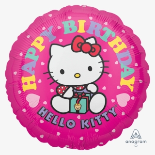 Hello Kitty Happy Birthday Balloon - Hello Kitty Birthday Cupcake Topper