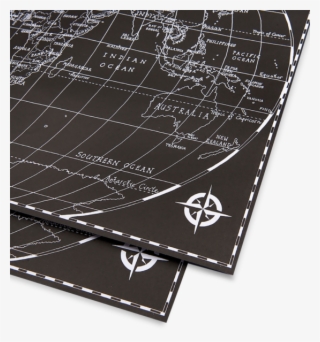 Black World Map Gift Wrap - Triangle