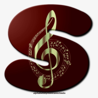 Alfabeto De Clave De Sol Png, Treble Clef Alphabet - Black And Gold Musical Notes