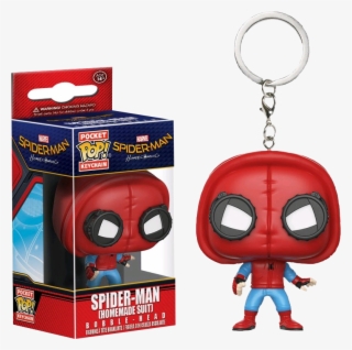 Spider Man In Homemade Suit Pocket Pop Keychain - Spiderman Homecoming Pocket Pop