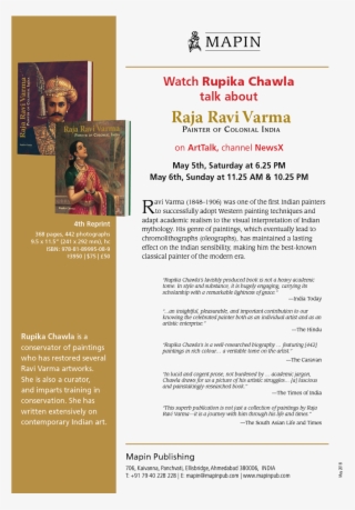 Varma And Her Book "raja Ravi Varma - Swan Messenger