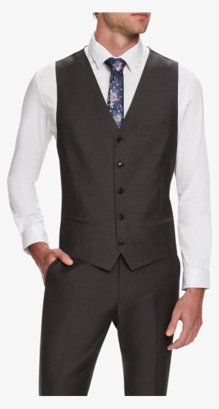 Steel Cavill Textured Waistcoat - Blue Waistcoat Purple Tie