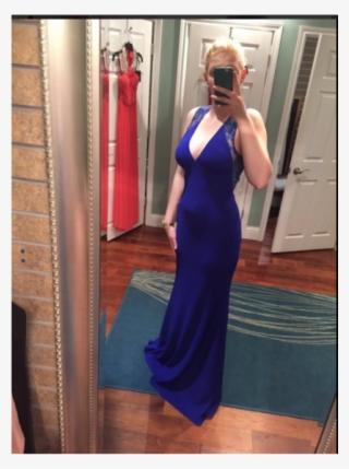 2017 Custom Newest Royal Blue Prom Dress,v Neck Prom - Gown