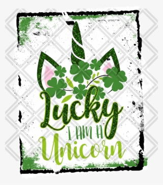 Lucky I Am A Unicorn Frame Htv Transfer, Sublimation