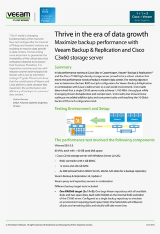 Thrive In The Era Of Data Growth - Veeam Software