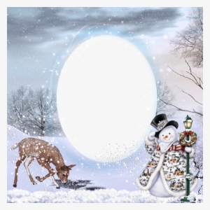 Christmas Border, Christmas Frames, Diy Christmas Cards, - Thomas Kinkade -> Midwinter Magic Snowman