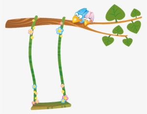 Jungle Wallstickers For Kids, Swing Of Vines Sticker - Disegni Altalena Per Bambini
