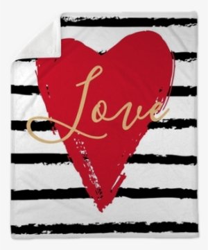 Hand Drawn Heart On Striped Background - Heart