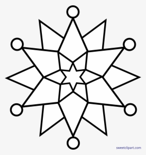 Snowflake Lineart Clip Art - Simple Snowflakes Colouring Pages