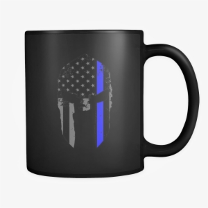 Spartan Helmet Thin Blue Line Flag Mug - Aerospace Engineering Cup