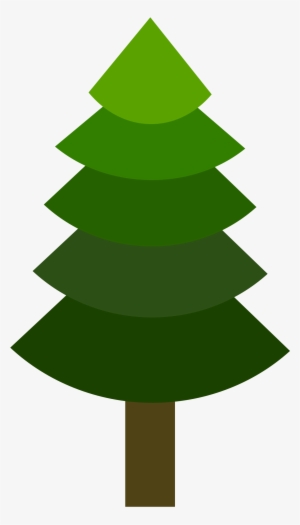 Tree- Pine Or Geometric, Green Hues, Flat Yet 3d Clip - Clip Art