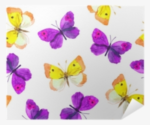 Seamless Repeated Wallpaper Tile With Violet And Yellow - Watercolor Painting