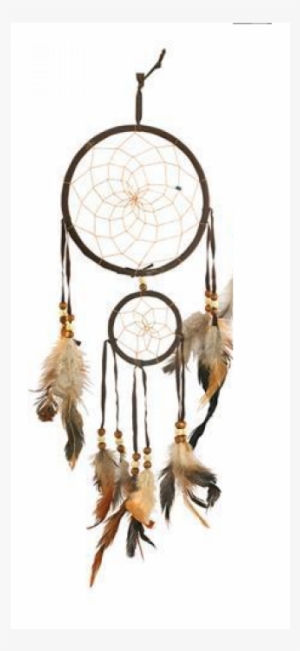 Brown Double Tiered Dreamcatcher With Turquoise Bead, - Modelos De Atrapasueños