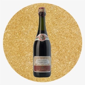 Le Grotte Reggiano Lambrusco - Eleganter Imitat-goldglitter Karte