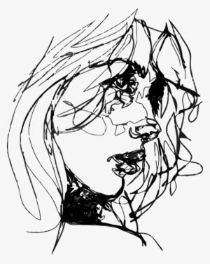 Woman, Drawing, Portrait, Person, Face, Art, Girl - Sketch Black And White Pain