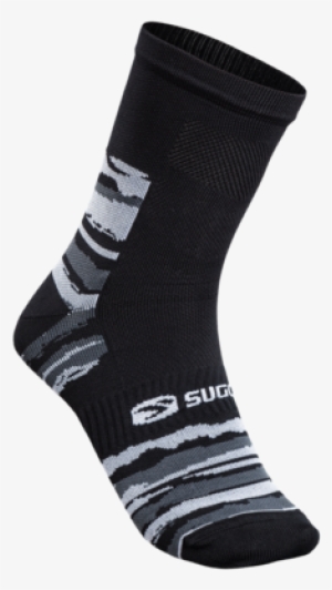 Sugoi Rs Crew Sock Printed, Black/brush Stroke - Sugoi 2018 Rs Crew Sock Printed