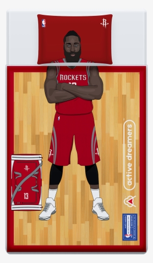James Harden Reversible Blanket & Pillow Case Set - Houston Rockets