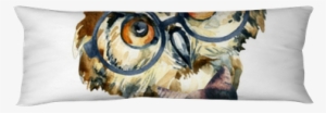 Watercolor Hipster Owl In Glasses Body Pillow • Pixers® - Cute Owl Watercolor