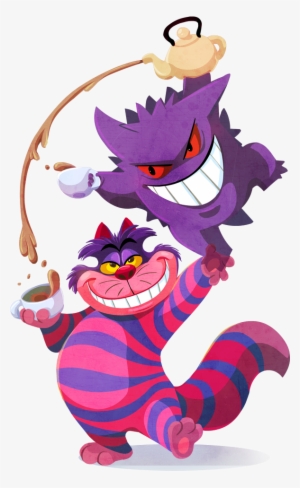 Cheshire Cat And Gengar Drawn By Kuitsuku - Gengar Cheshire Cat