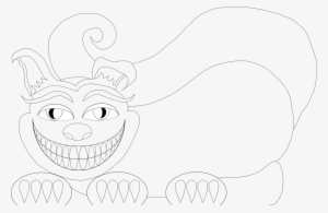 Off Of Of One Of His Drawings Of The Cheshire Cat, - Line Art