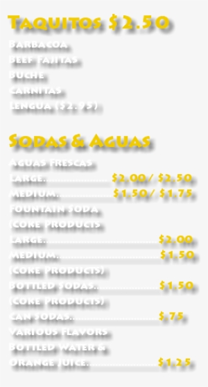 Taquitos $2 - Soft Drink