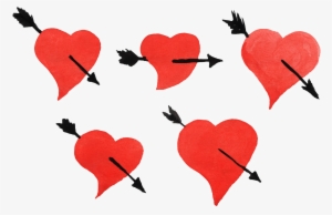 Heart Arrow Transparent Background Png - Watercolor Painting