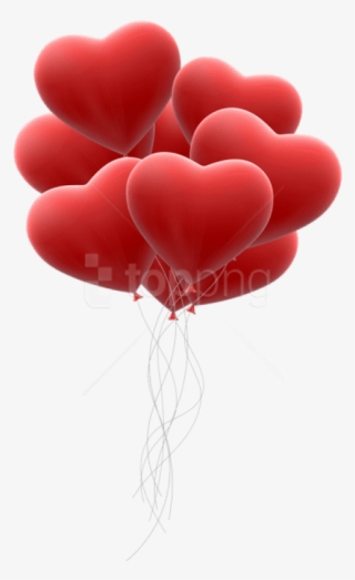 Free Png Download Red Hearts Balloon Bunch Transparent - Transparent Background Png Red Hearts