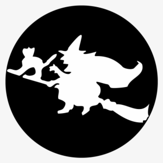 Witch With Broom - Twitter Logo Vector Black And White