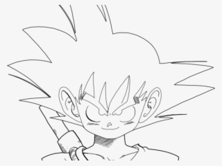 Goku Clipart Face - Line Art